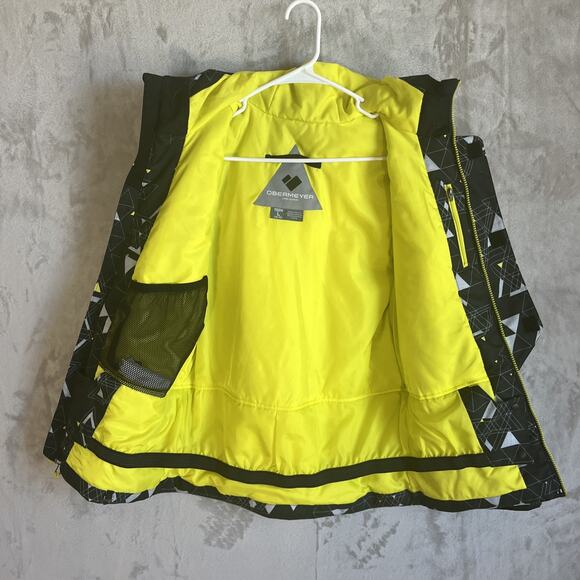 Obermeyer Jacket Teen LARGE (14-16) Black Snow Ski Grow Hooded Quilted Insulated - Picture 3 of 9